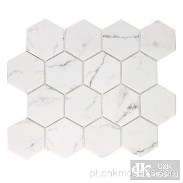 Azulejo de mosaico de vidro hexagonal de 3 polegadas